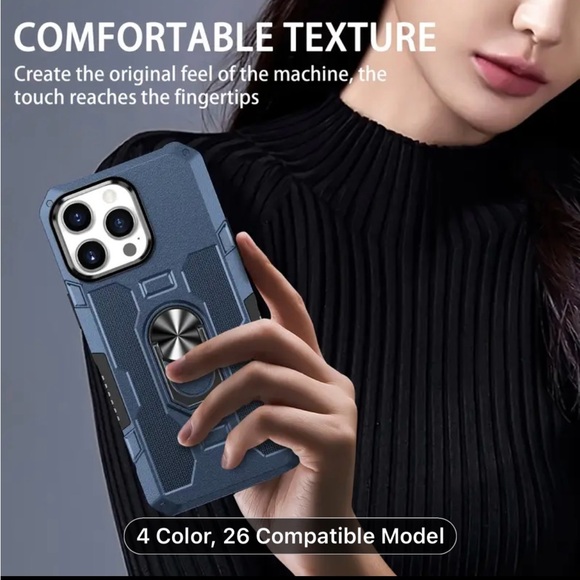 Apple iPhone Phone Case Magnetic 360* Rotating Rings Purple - Picture 3 of 6